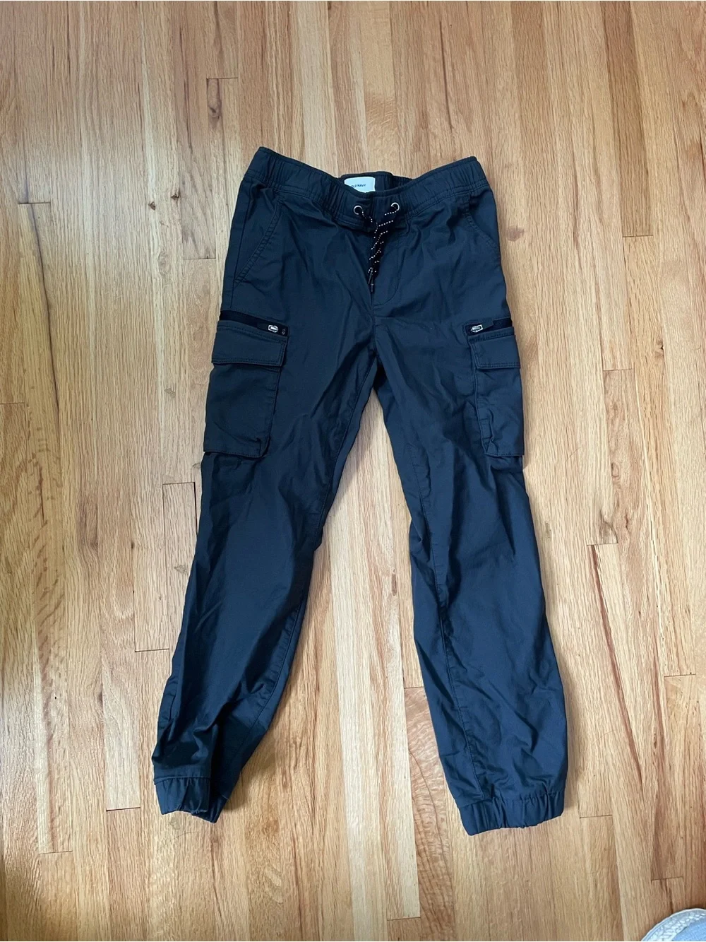 Old Navy boy's cargo tech jogger pants - dark gray, size 8